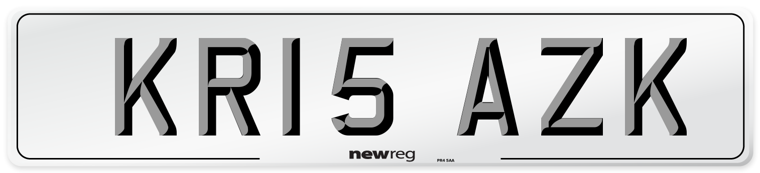 KR15 AZK Number Plate from New Reg